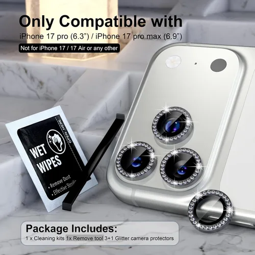 Vista 9 de Choiche Compatible para iPhone 16 Pro/iPhone 16 Pro Max Protector de Lente de Cámara, Vidrio Templado 9H Protector de Pantalla de Cubierta de Cámara