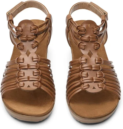 Vista 2 de DREAM PAIRS Sandalias de vestir cómodas para mujer, con puntera abierta, con correa en el tobillo