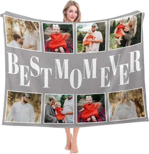 Vista 8 de Mantas personalizadas con fotos, regalos personalizados para parejas, manta con fotos personalizada, regalos para siempre y para siempre, regalo