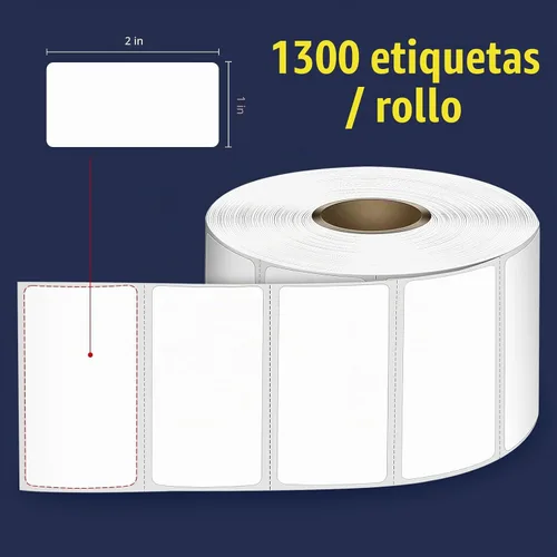Vista 2 de L LIKED Etiquetas térmicas directas de 2 x 1 pulgada, etiquetas adhesivas permanentes de dirección de código de barras y compatibles con impresoras