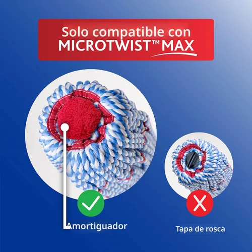Vista 5 de O-Cedar MicroTwist MAX - Trapeador giratorio de microfibra con 1 repuesto adicional, cuenta con escurrir manos libres, cabezal de fregona extra