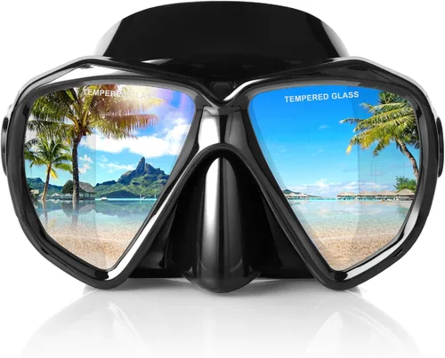 Vista 25 de Máscara de buceo panorámica HD para natación, gafas de buceo antivaho, máscara de buceo de vidrio templado, gafas de natación para adultos y jóvenes