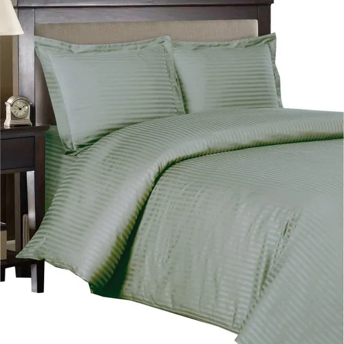 Vista 8 de Royal Hotel Bedding Fundas de edredón a rayas, 100% algodón, suave y transpirable, 300 hilos, juego de funda de edredón de 3 piezas con cierre