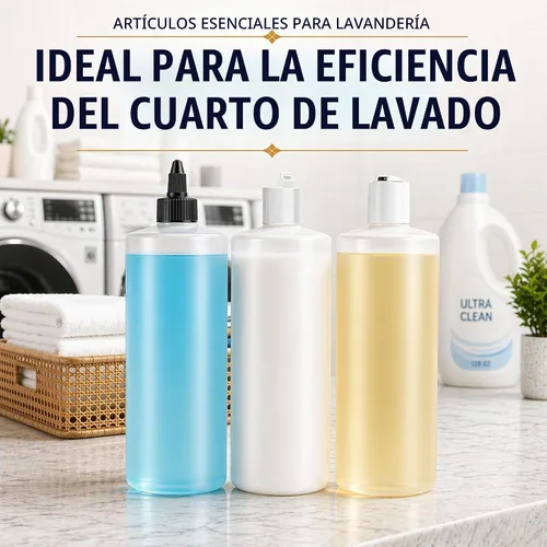 Vista 7 de Bar5F Paquete de 3 botellas grandes de plástico HDPE de 1 litro, 33.8 onzas