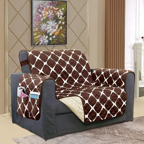 Vista 16 de Celine Linen Bloomingdale - Funda acolchada reversible de 2 tonos con bolsillos inteligentes de almacenamiento de doble cara, antideslizante, ideal