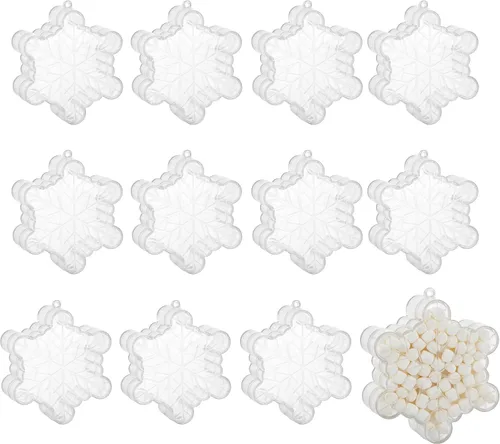 Vista 10 de Hammont Adornos Navideños Transparentes Rellenables – Caja de Regalo de Dulces Navideños Reutilizable en Forma de Alpaca para Decoración del Árbol