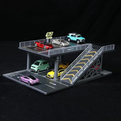 Vista 11 de Organizador de vitrina de coche fundido a presión a escala 1/64 - Diorama Barandilla horizontal