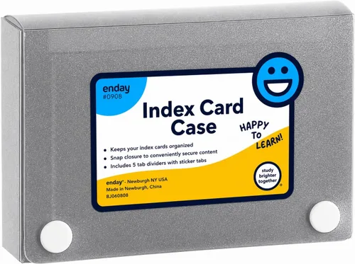 Vista 14 de Enday Tarjetero de índice de 3 x 5, estuche azul para tarjetas de índice con 5 separadores de pestañas, organizador de tarjetas de índice, soporte