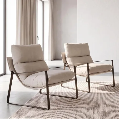 Vista 17 de Ya-Home Mid-Century - Silla decorativa, silla de lectura tapizada de Beige