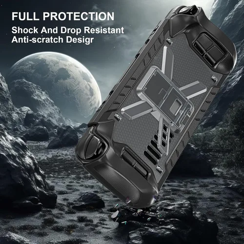 Vista 6 de DMaos Funda protectora para cubierta de vapor con soporte, TPU y cubierta de PC, absorción de impactos para accesorios de cubierta de vapor