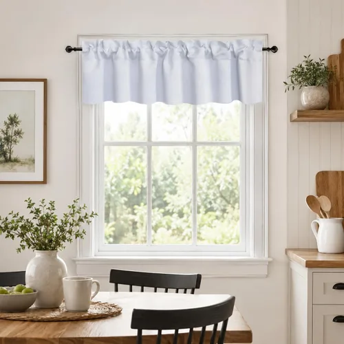 Vista 40 de Aquazolax Half Window Curtains 24 Inch Length, 28" Wide Rod Pocket Small Window Treatment for Kitchen, Bathroom, Camper, Beige, 2 Panels Set