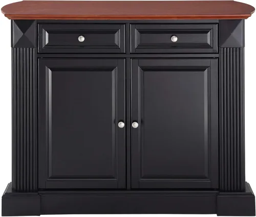 Vista 4 de Crosley Furniture Isla de cocina Drop Leaf/Barra de desayuno, negro