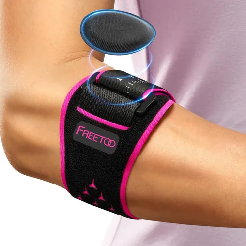 Vista 7 de FREETOO Codera de tenis para hombres y mujeres para tendinitis, codo de tenis con almohadilla de gel, codo de golfista para hombres para codo