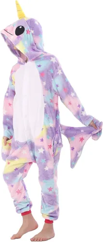 Vista 4 de Disfraz de franela para niños, disfraz de Halloween, Pascua, animales, cosplay para niñas y niños, una pieza