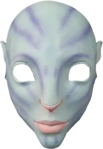 Vista 2 de Novel Ney'tiri - Máscara suave de látex azul 2022 para cosplay, reality show de Halloween