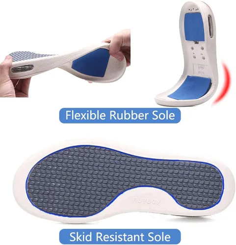 Vista 5 de MEJORMEN Zapatos para diabéticos extra anchos con cierre ajustable para caminar, zapatos deportivos ligeros y casuales, soporte para pies hinchados