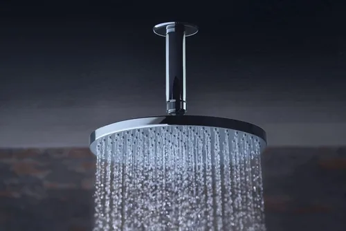 Vista 2 de hansgrohe hansgrohe Starck 28494821 - Cabezal de ducha de 9 pulgadas con infusión de aire RainAir moderna de lujo con potencia de aire con limpieza