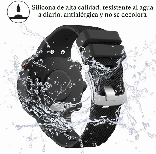 Vista 2 de Compatible con Garmin Forerunner 45, correa de repuesto deportiva de silicona suave, pulsera de fitness para Garmin Forerunner 45 Smartwatch Negro