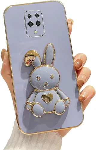 Vista 71 de Funda con soporte de conejo de corazón para Xiaomi Redmi A1, galvanizado suave TPU protector delgado a prueba de golpes con lindo conejito soporte