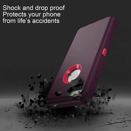 Vista 5 de MXX Funda para iPhone 6S/iPhone 6, resistente protección de policarbonato TPU de alta calidad, cubierta híbrida para parachoques, con protector