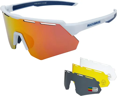 Vista 8 de ROCKBROS Gafas de sol deportivas polarizadas para hombres, para béisbol, ciclismo, protección UV400 para mujeres y hombres