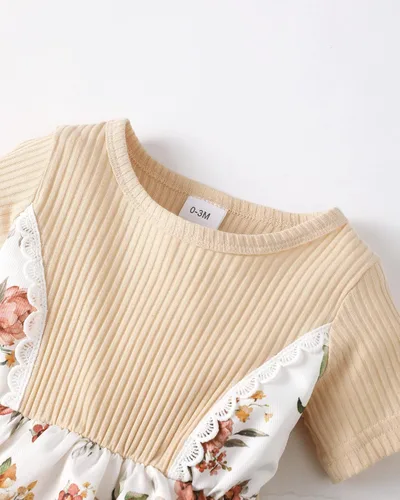 Vista 4 de Renotemy Mameluco de manga corta para bebé recién nacido, ropa de bebé niña