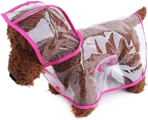 Vista 8 de Impermeable para mascotas, ropa impermeable para perros pequeños, chaqueta de lluvia para cachorros, poncho transparente, ropa de lluvia para perros