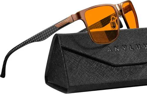 Vista 39 de ANYLUV Blue Light Glasses Men, Relieve Eyestrain and Eye Protection, Al-Mg Metal Computer Blue Light Blocking Glasses