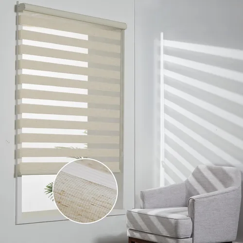 Vista 6 de Persilux - Persianas enrollables personalizadas para oscurecer la habitación, persianas enrollables de doble capa con aislamiento térmico