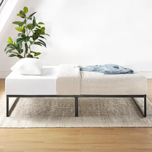 Vista 3 de Mellow MYLA - Marco de cama de plataforma de metal de 12 pulgadas con listones de acero, tamaño matrimonial
