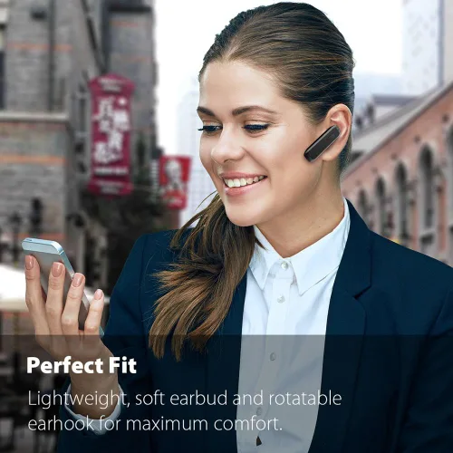 Vista 3 de Auricular Bluetooth, manos libres, auricular Bluetooth inalámbrico con 18 horas de reproducción y micrófono con cancelación de ruido para iPhone