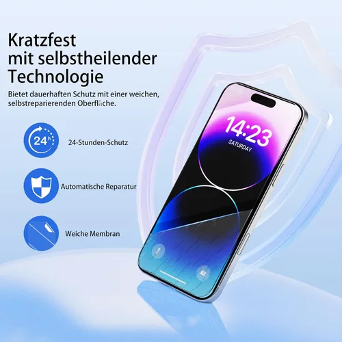 Vista 6 de Paquete de 3 protectores de pantalla de TPU para Samsung Galaxy Note10 + / Note 10 Plus, desbloqueo de huellas dactilares, transparente HD