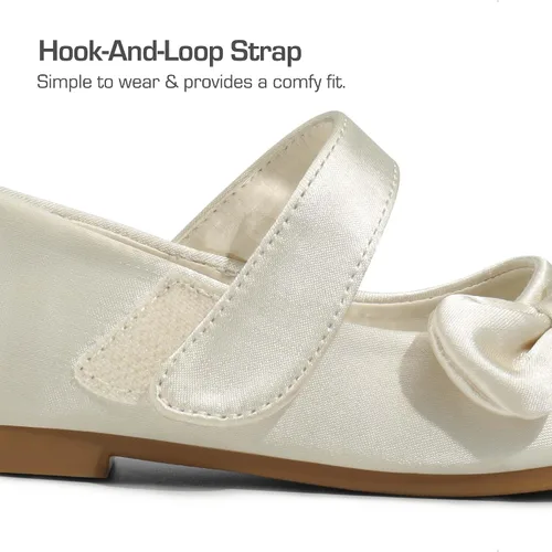 Vista 5 de DREAM PAIRS Zapatos de vestir Mary Jane para niñas pequeñas, uniformes escolares para niñas, zapatos de bailarina con lazo