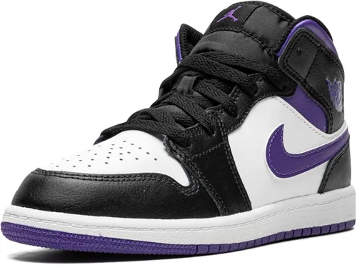 Vista 4 de Little Kid's Jordan 1 Mid BlackDark Iris-White (640734 095)