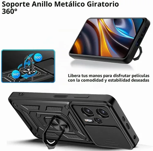 Vista 5 de CCSmall Funda para Xiaomi Poco X4 GT 5G con cubierta deslizante para cámara
