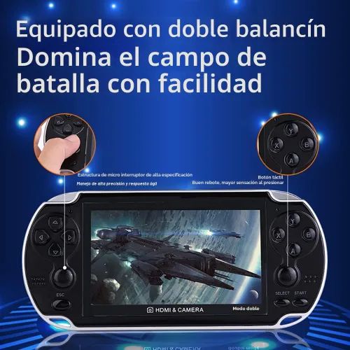 Vista 7 de DREAMHAX X7 Plus Consola de Juegos Portátil, Precargada con 10000 Juegos, Videojuegos Portátiles Compatible con Salida HDMI y Doble Jugador