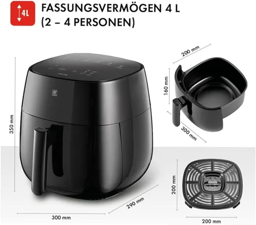 Vista 3 de ZWILLING Freidora de aire 4 L Negro