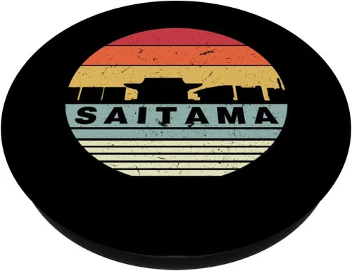 Vista 2 de Vintage Saitama Skyline Silhouette PopSockets PopGrip: agarre intercambiable para teléfonos y tabletas