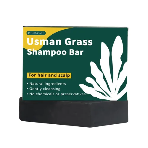 Vista 8 de Usma Grass - Barra de champú sólido para oscurecer el crecimiento, jugo Usman gris reductor Polygonum Black Jabón, cabello gris inversa rutina He