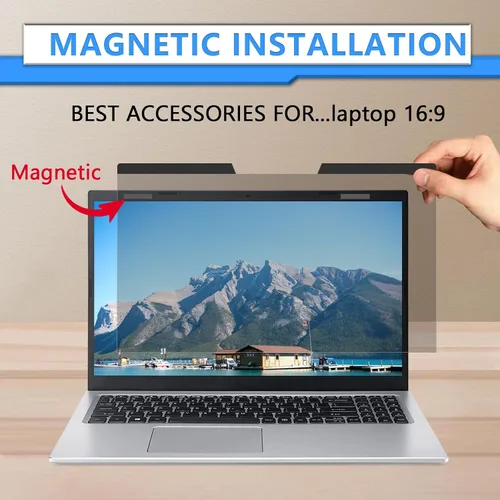 Vista 4 de Pantalla magnética de privacidad para laptop 11.6 pulgadas 16:9, filtro de Negro
