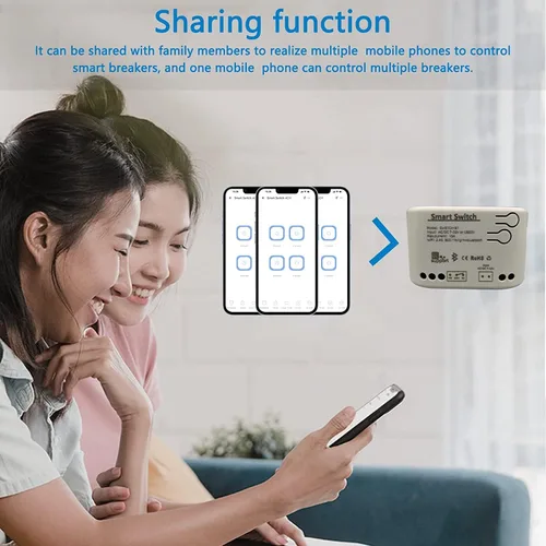 Vista 3 de Módulo de conmutación de relé WiFi inteligente de 1 canal USB 5V/AC85V-250V, compatible con control Bluetooth, control remoto de la aplicación