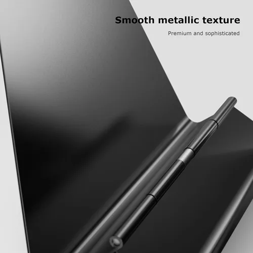Vista 4 de Servilletero autoajustable para servilletas de papel, metal negro Compact black metal design with self-adjusting pressure arm for kitchen