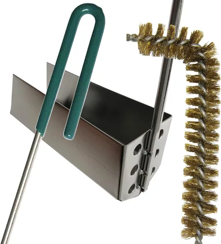 Vista 2 de FryOilSaver Co - Juego de limpieza extra grande de 3 piezas para freidoras, cepillo de cerdas y varilla de 31 pulgadas, cuchara de migas de acero