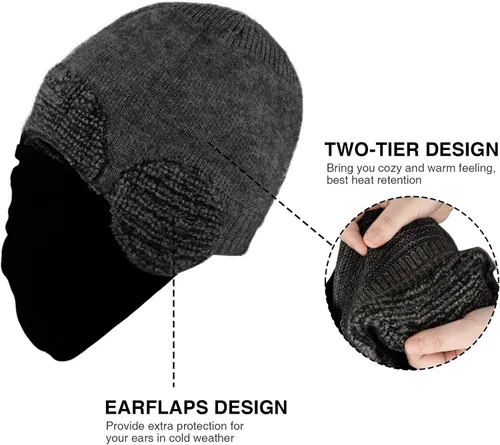 Vista 4 de Yofidra Gorro de punto térmico para hombre y mujer