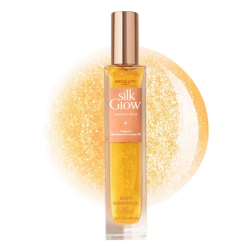 Vista 19 de Absolute New York - Silk Glow Shimmer Mist Glow, radiante, brillo para cuerpo, cara y cabello, manteca de karité, aceite de coco, vitamina E