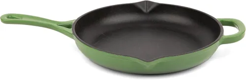 Vista 13 de Larder & Vine Sartén de hierro fundido esmaltado Sartén de hierro fundido de 10.25 pulgadas Sartén para saltear con boquillas de vertido Bondi
