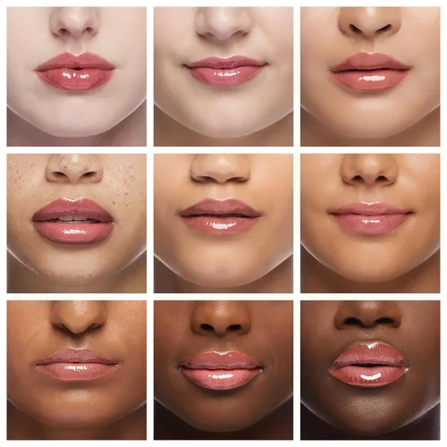 Vista 4 de Ruby Kisses Brillo de labios Butter Bomb Gloss, brillo de labios no pegajoso, vitamina E, tono natural desnudo, maquillaje de labios - 7.8mL