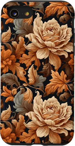 Vista 18 de Warm Colors of Autumn Stylish Design - Fall Flowers Pattern Case for iPhone 16