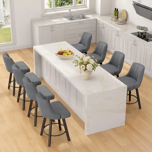 Vista 36 de REONEY Counter Height Swivel Bar Stools, 24" Modern Upholstered Barstools