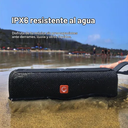 Vista 3 de DOSS E-gob II Altavoces Bluetooth portátiles con sonido superior y graves extra, IPX6 resistente al agua, micrófono integrado, controlador de 12 W